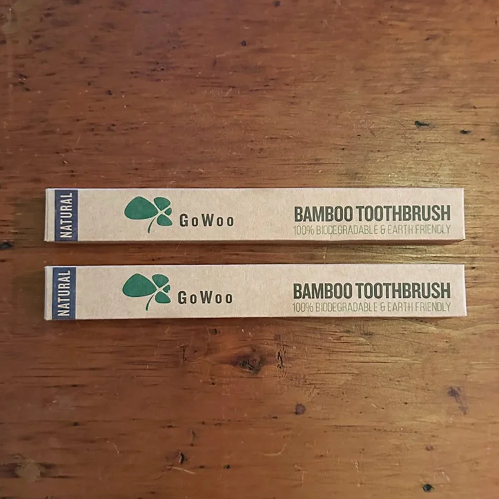 Set of 2 Bamboo Toothbrushes NEW